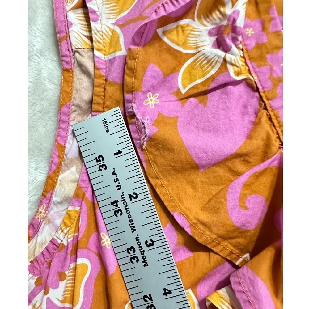 Warm Sierra Midi Dress Women's Size 1 Pink Orange Floral Ruffle Sleeveless RTR - Picture 10 of 15